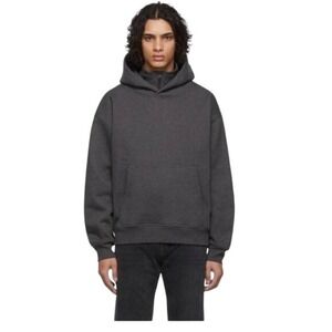 NEW Frame Mens Cotton Fleece Zip Stand Collar Sweatshirt Hoodie Sz M Gray